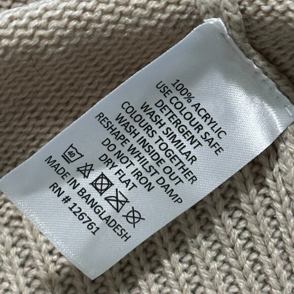 Love For Humanity Womens Beige Tan Cream Sweater Open Front Cardigan Small - Picture 5 of 6